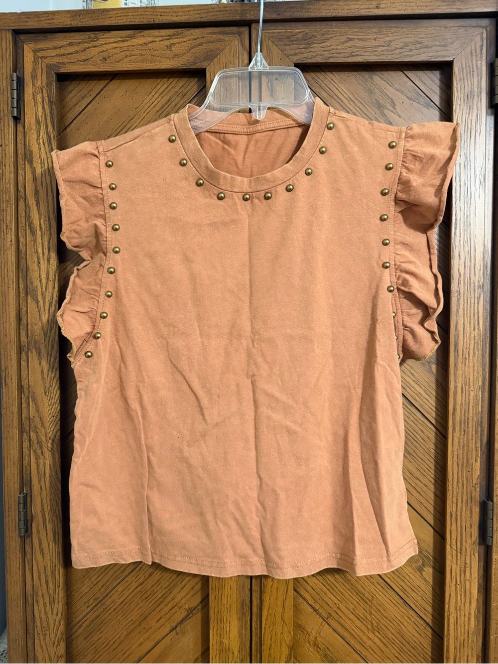 Studded Ruffle Sleeve Women's Tops